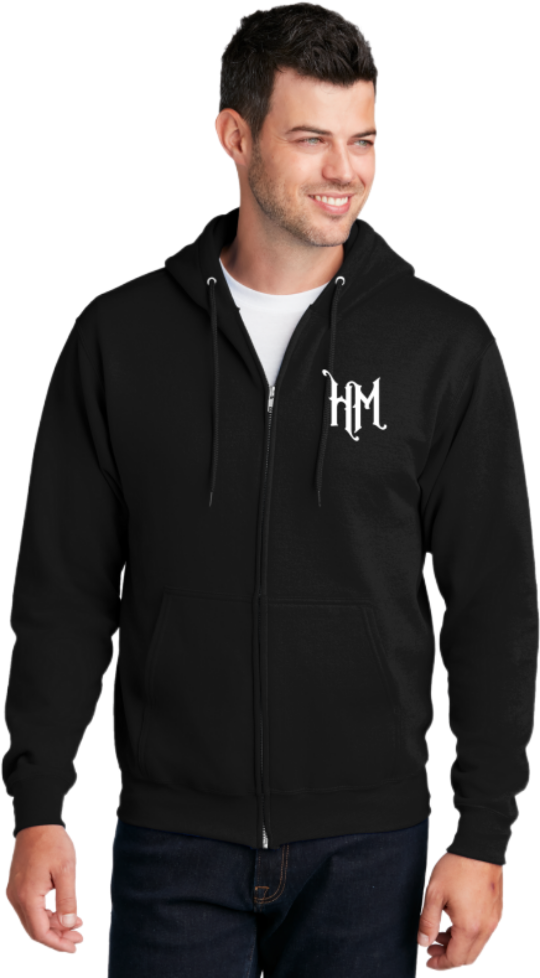 HM Black/White Zipper Hoodie