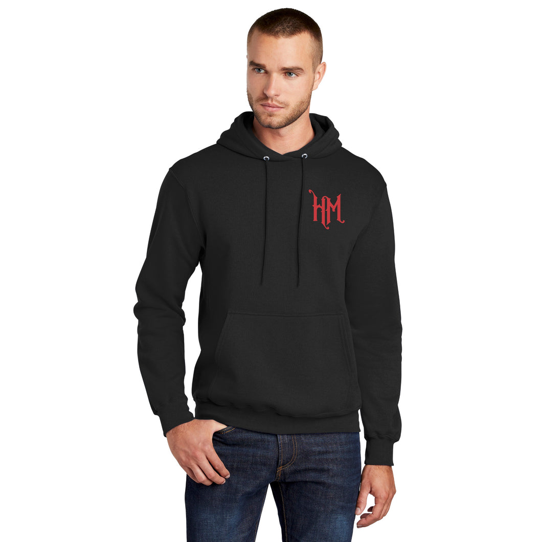 Black and cheap red pullover hoodie